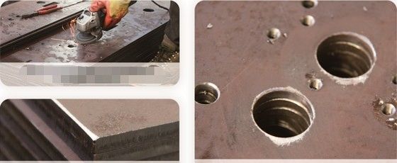 철판 금속 닦기 위해 빗방울 및 빗방울 모서리 둥글기